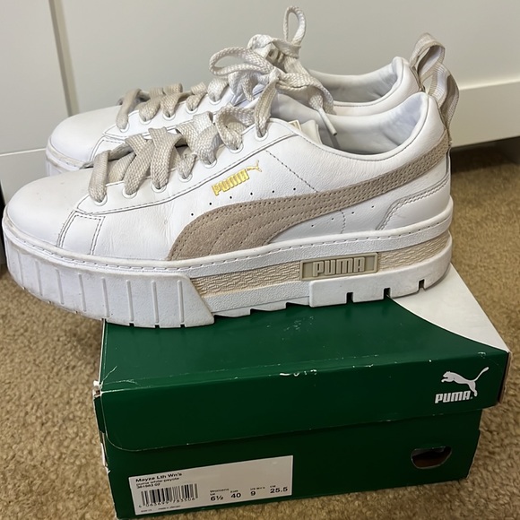 Puma Mayze Women’s white peyote leather platform sneaker - Picture 4 of 8